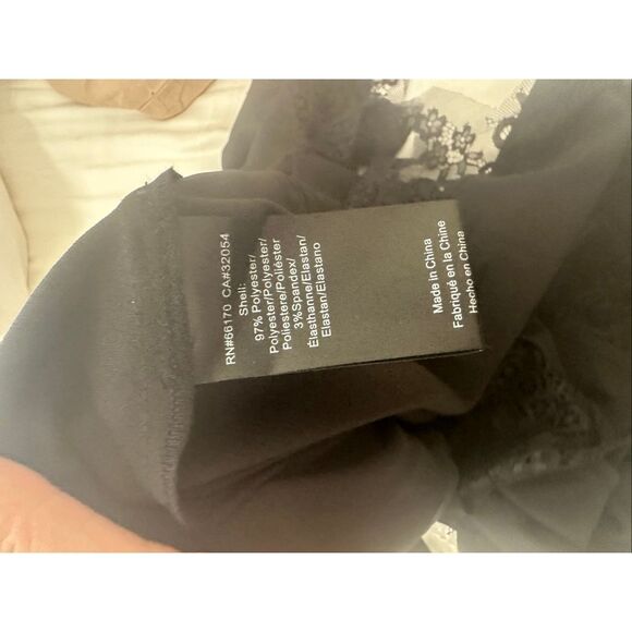NWT Anthropologie HUTCH Asymmetrical Lac Mix Slip Dress Black Sz M $228 - Picture 6 of 9